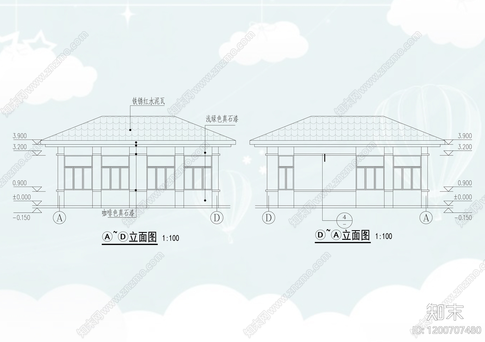 现代门卫室建筑cad施工图下载【ID:1200707480】
