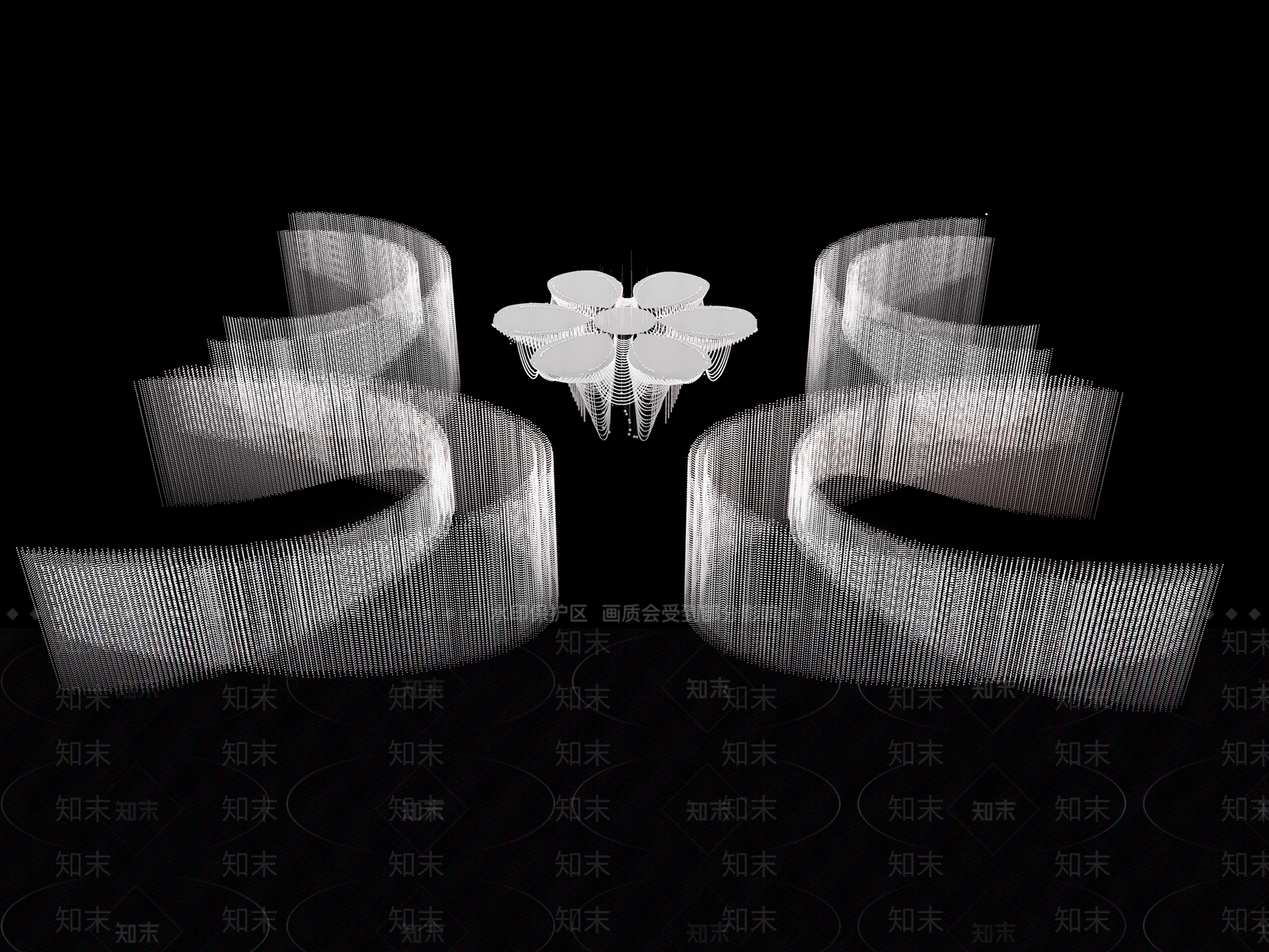 现代简约宴会厅SU模型下载【ID:1200715234】