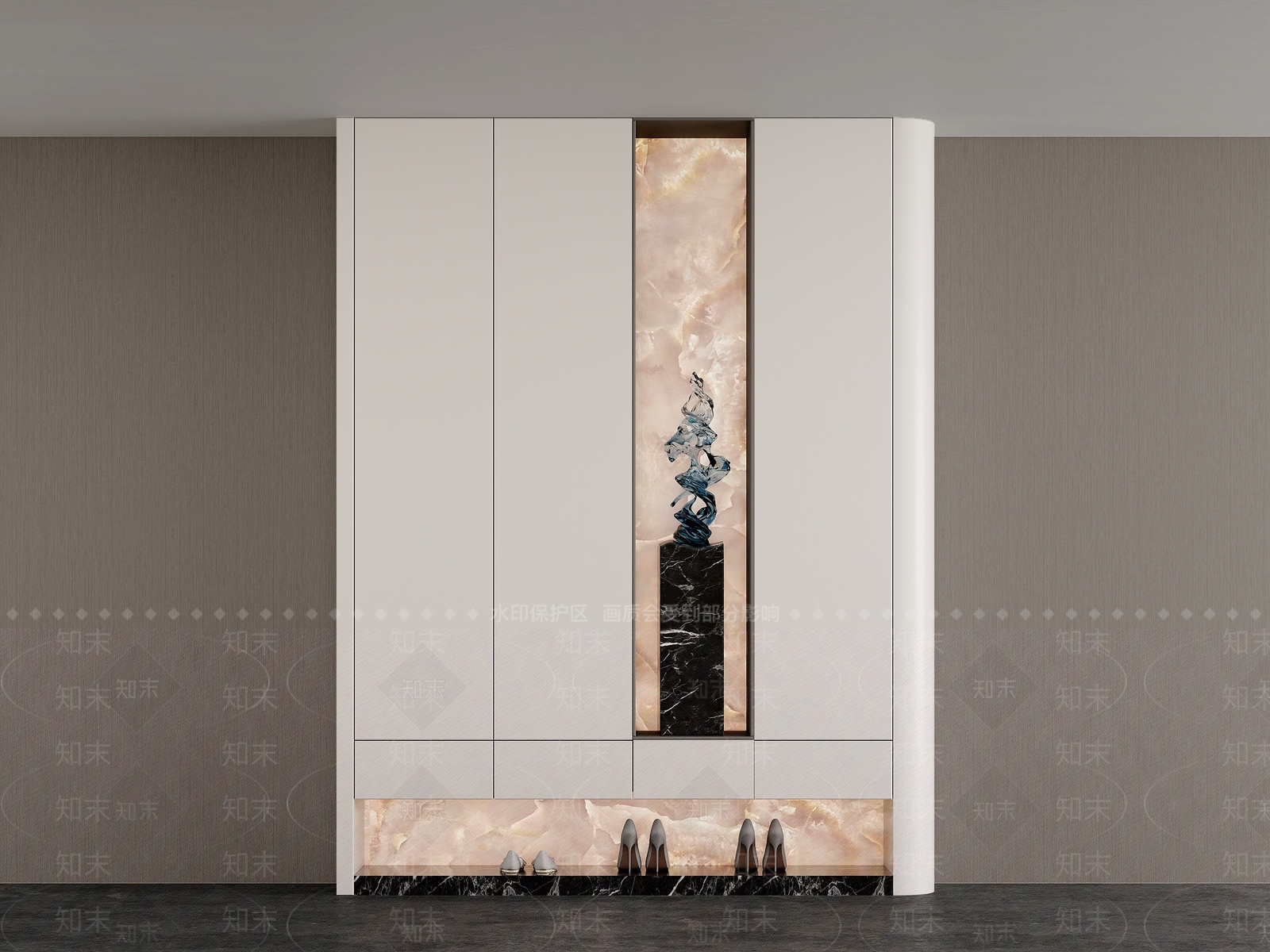 现代新中式鞋柜3D模型下载【ID:1200710437】