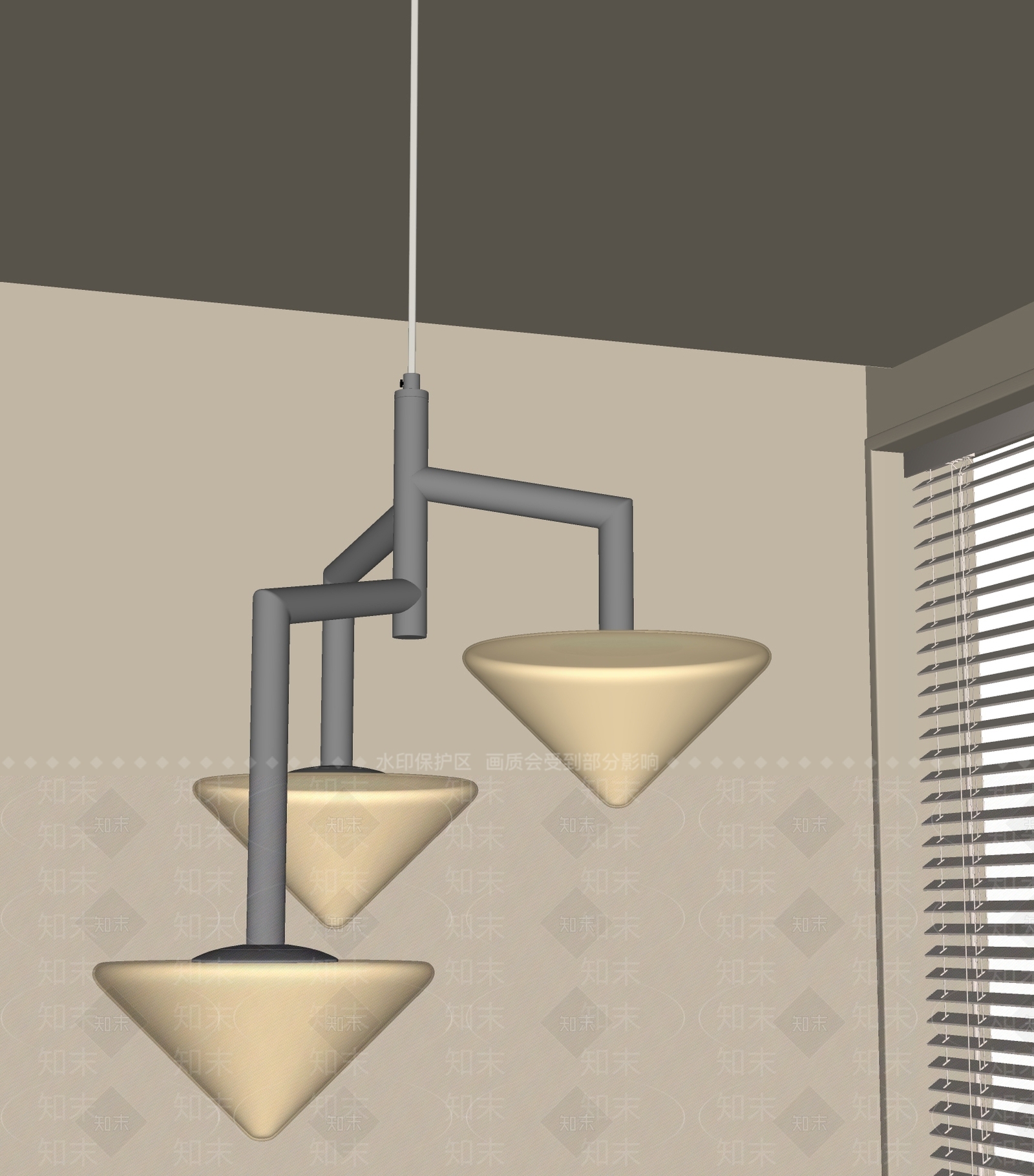 现代极简吊灯SU模型下载【ID:1200710821】