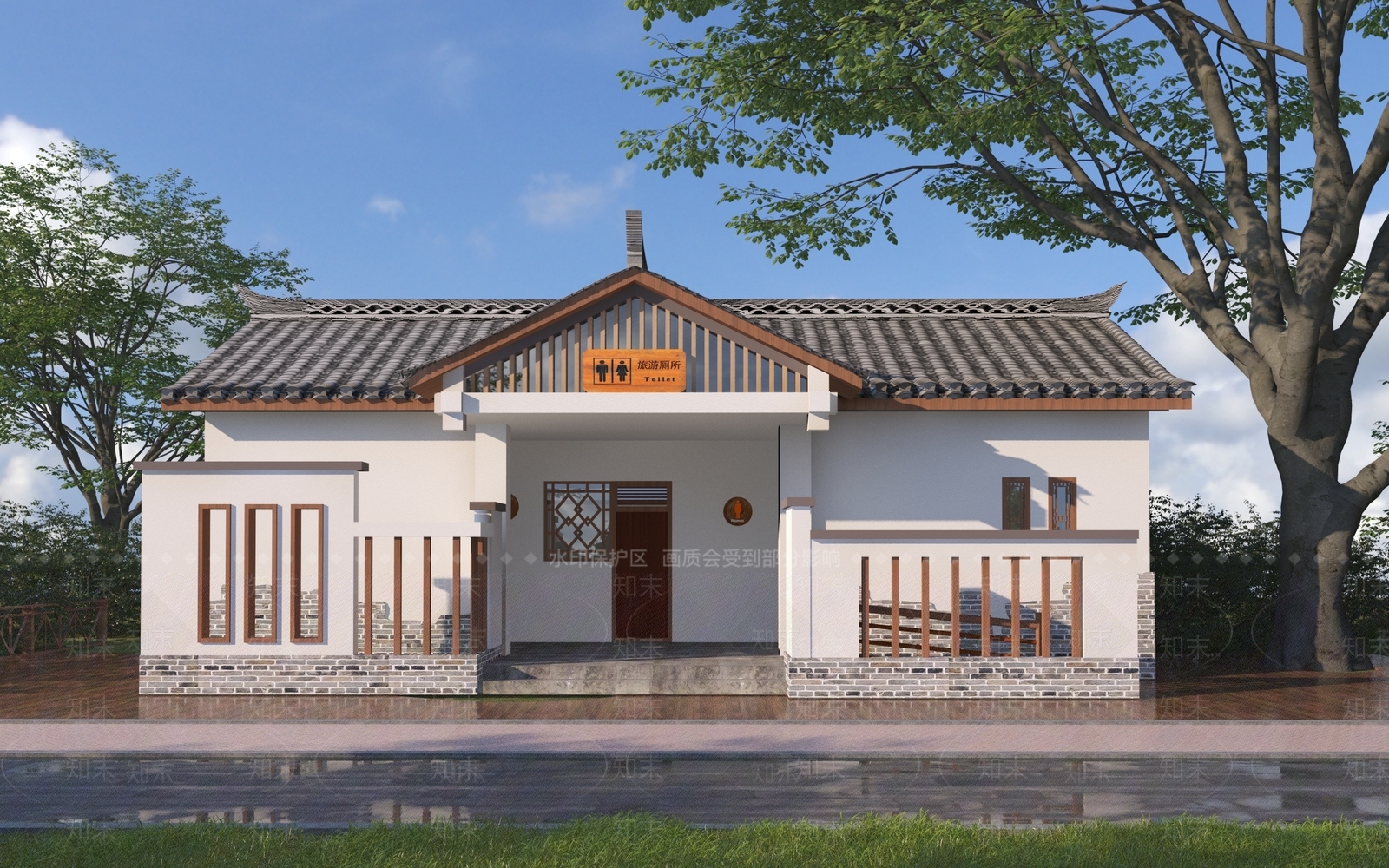 新中式公厕3D模型下载【ID:1200712205】