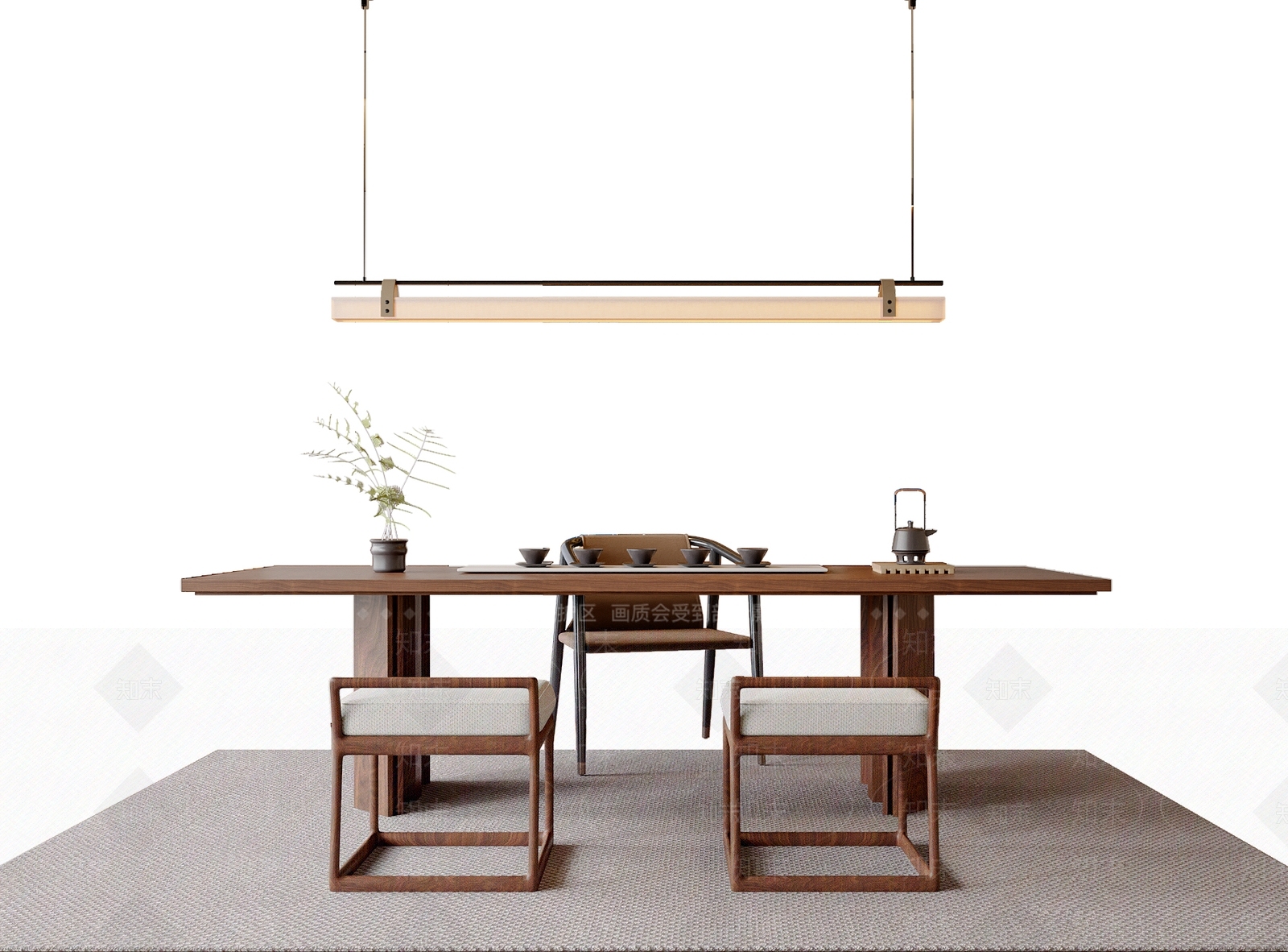 新中式中式茶桌椅SU模型下载【ID:1200715661】