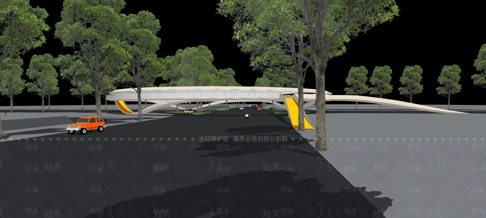 现代天桥SU模型下载【ID:1200713946】