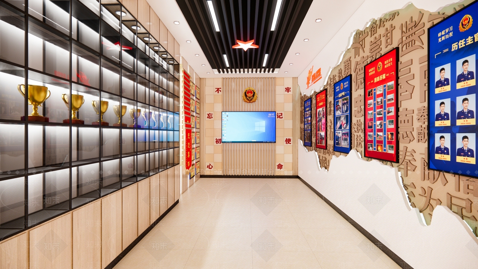 现代党建展厅SU模型下载【ID:1200714221】