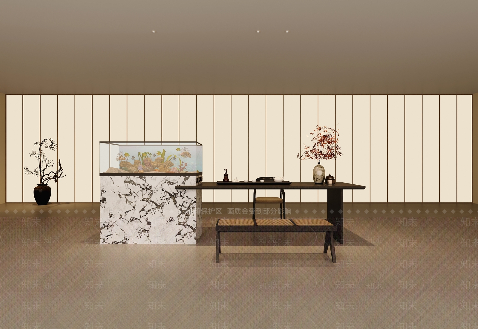 新中式禅意茶室3D模型下载【ID:1200716685】