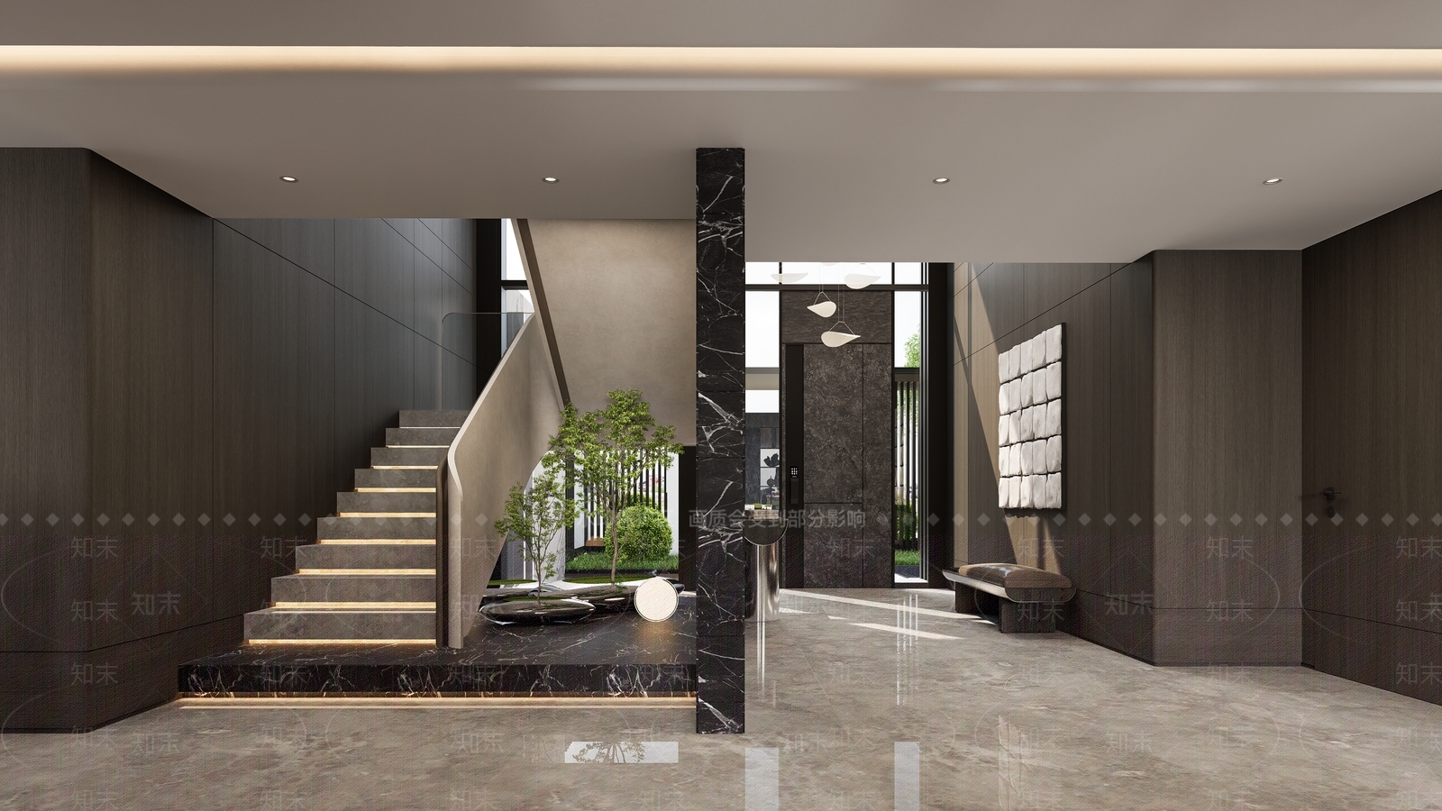 现代楼梯间SU模型下载【ID:1200716732】