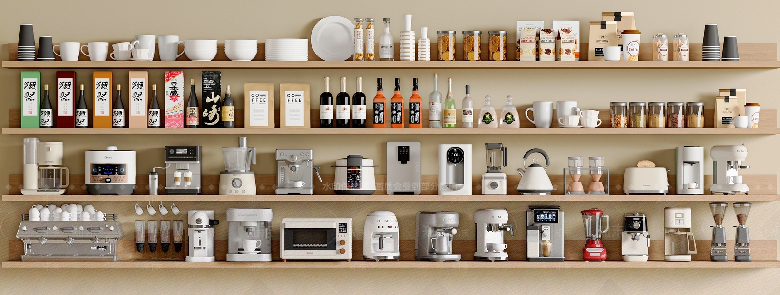 厨房用品3D模型下载【ID:1200716705】