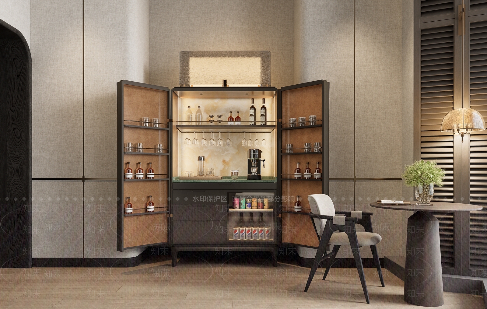 现代酒柜SU模型草图