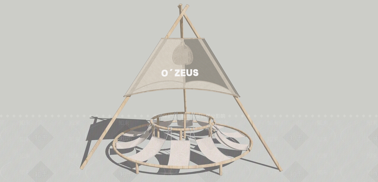 现代原木游乐设施SU模型下载【ID:1200720454】