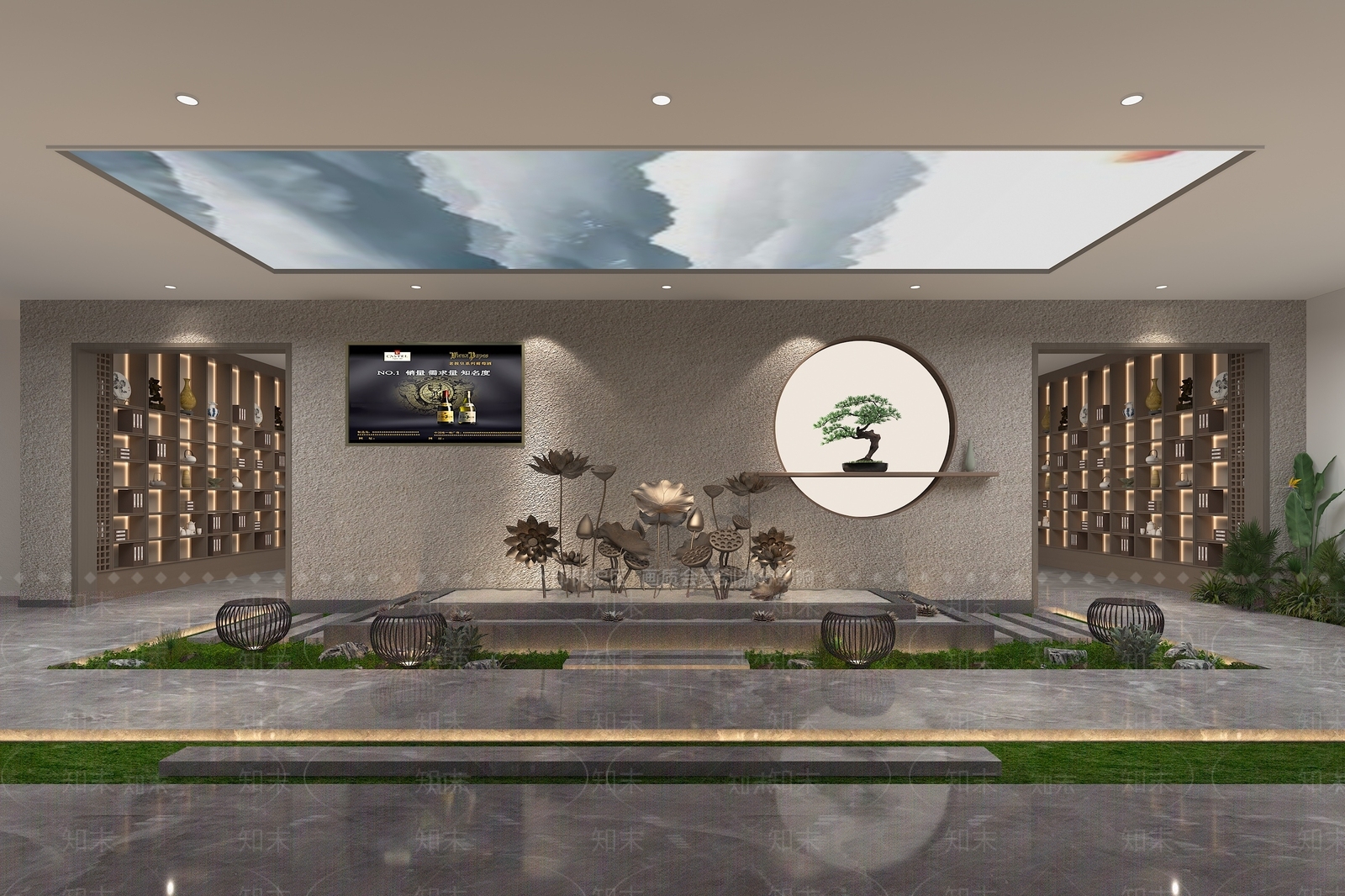 新中式现代商业景观3D模型下载【ID:1200723615】