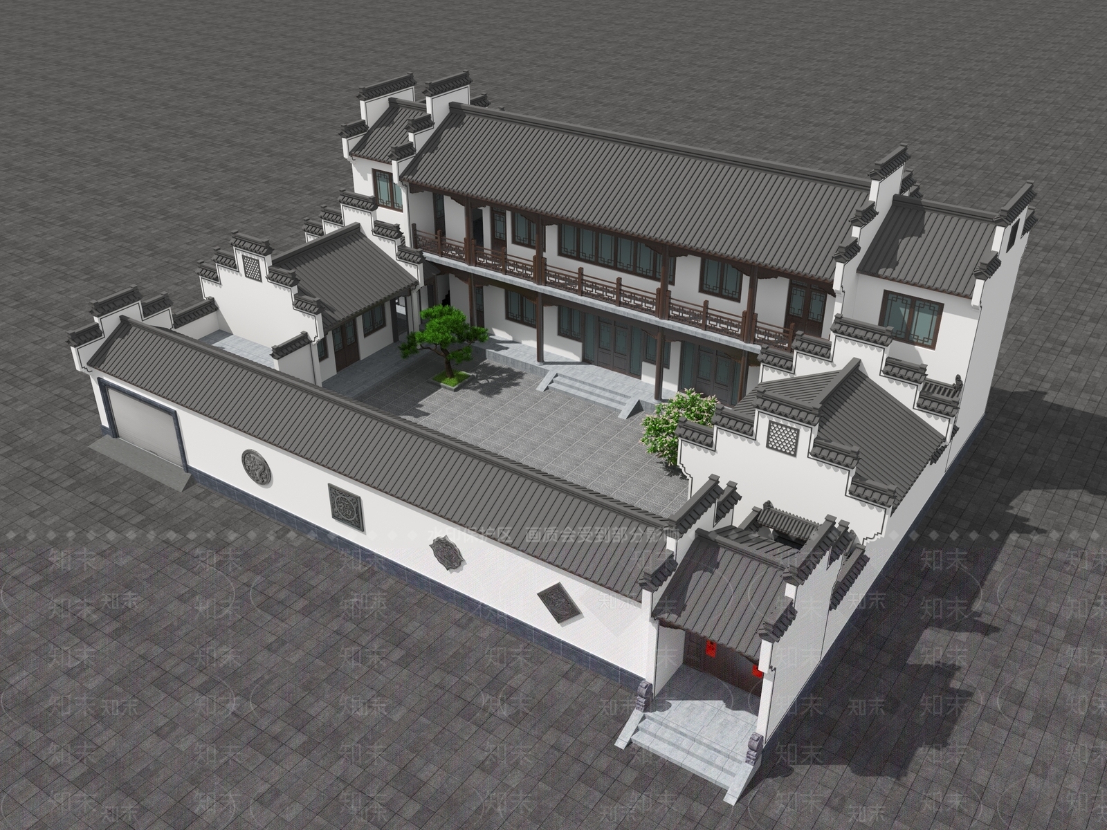 四合院3D模型精品下载_3dmax模型_知末网