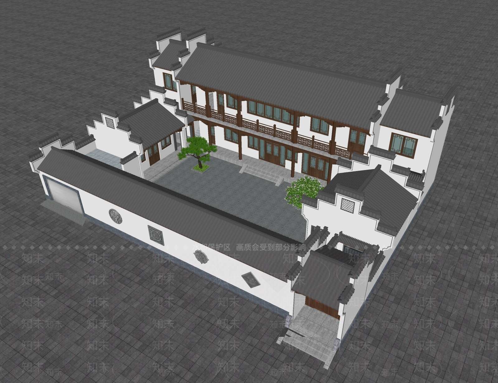 中式四合院SU模型下载【ID:1200722656】