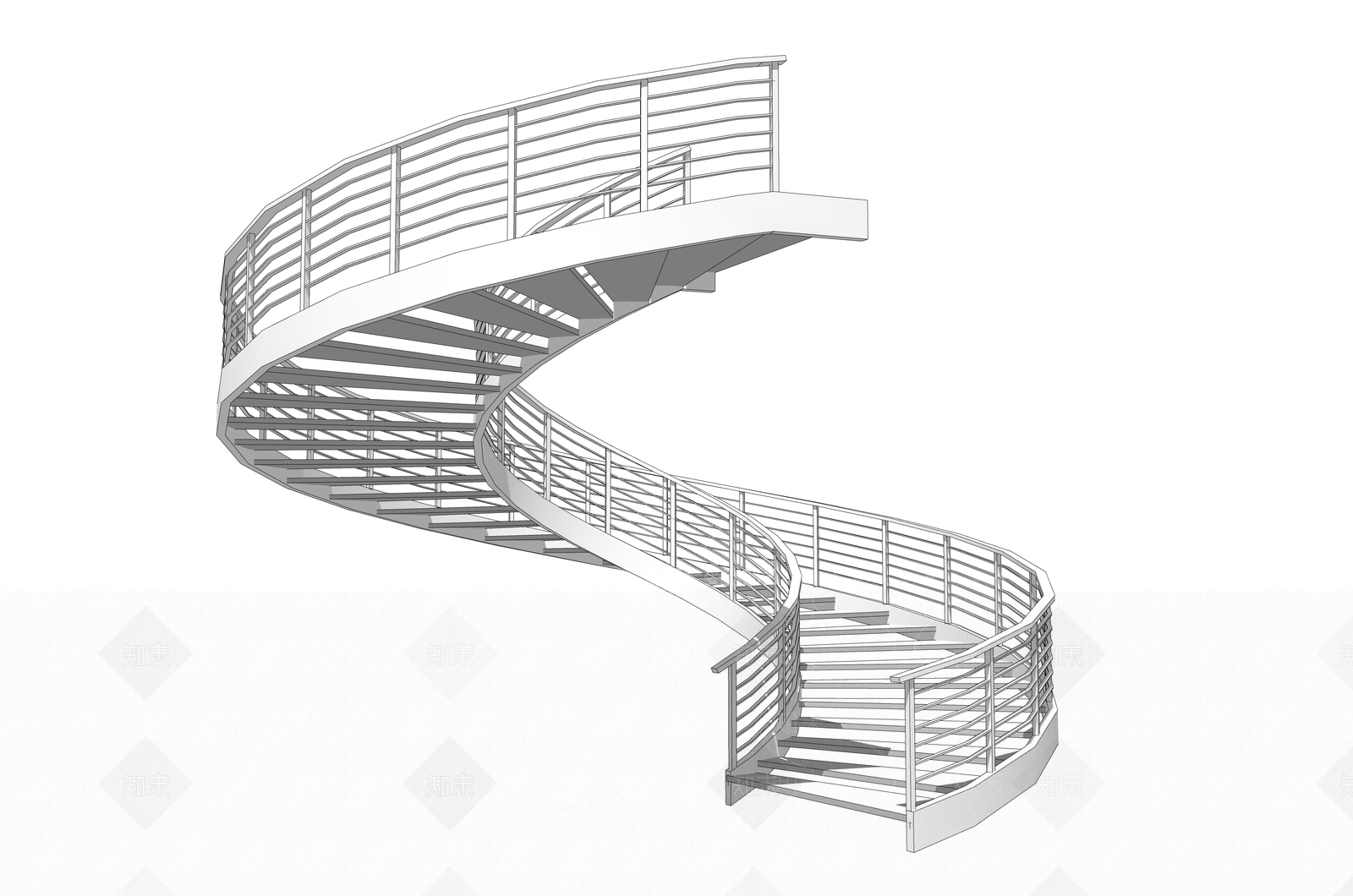 现代旋转楼梯SU模型下载【ID:1200723902】