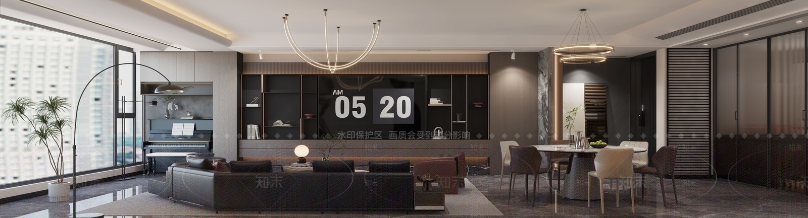 现代客餐厅3D模型下载【ID:1215186541】