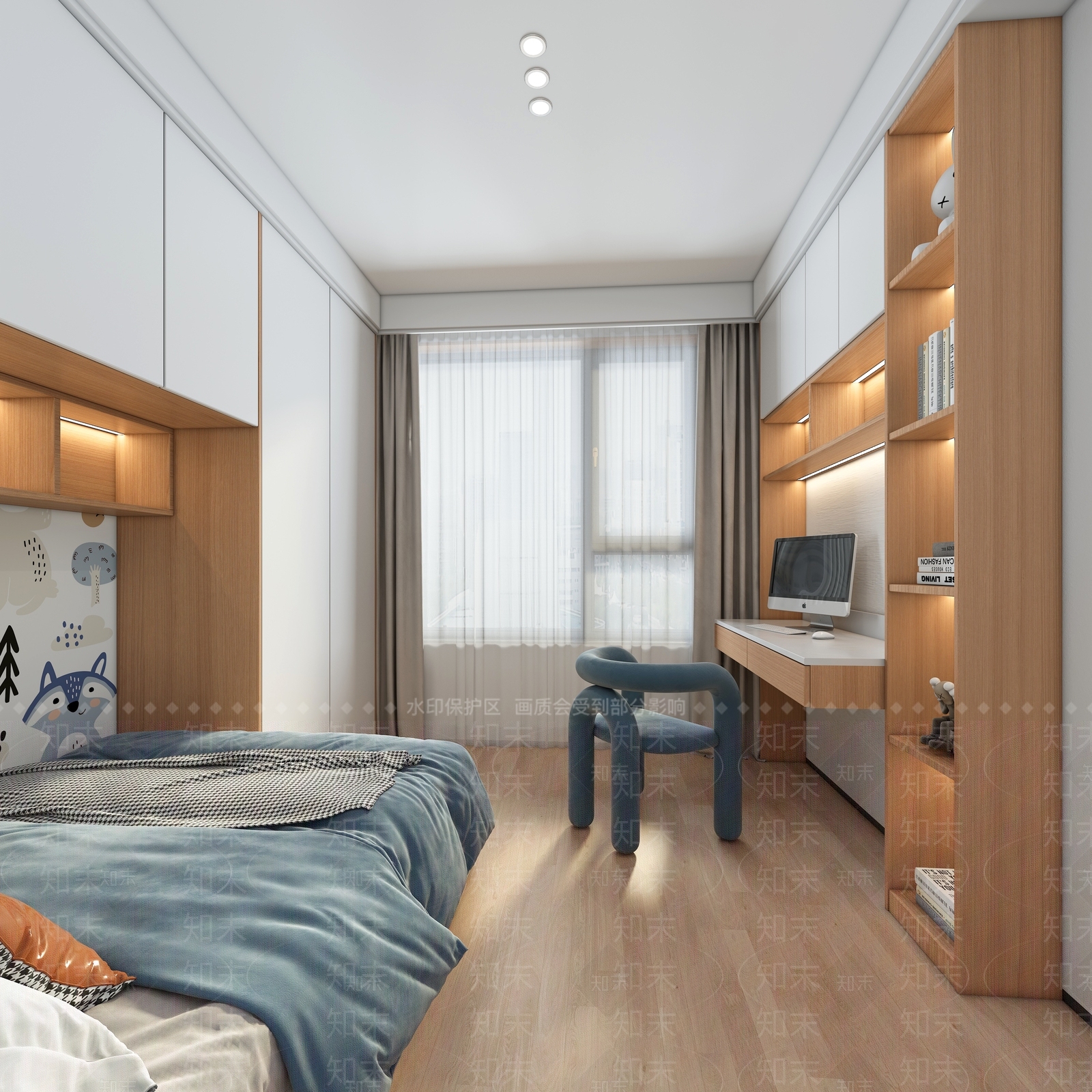 现代男孩房3D模型下载【ID:1200725912】