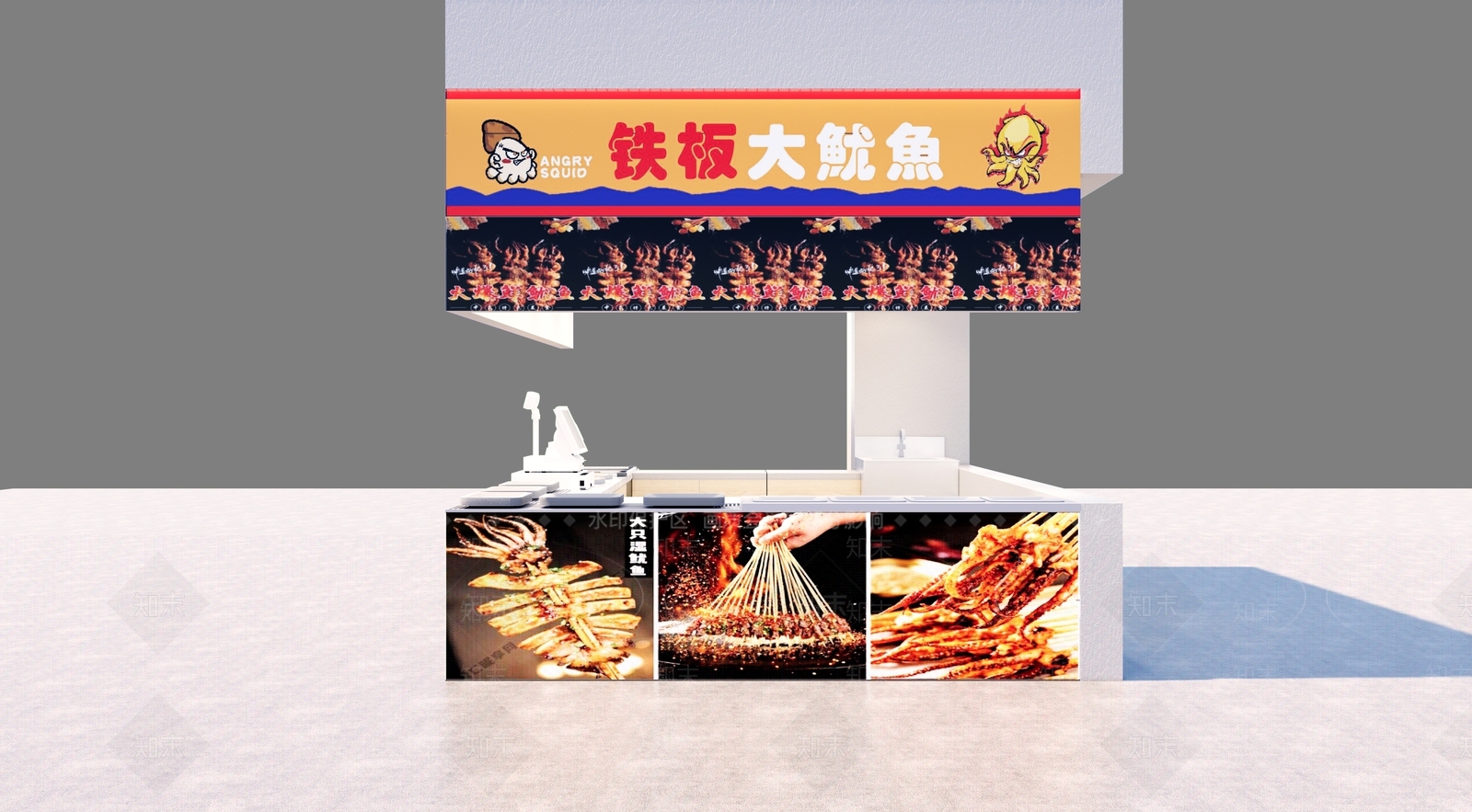 现代烧烤烤肉店SU模型下载【ID:1200727432】