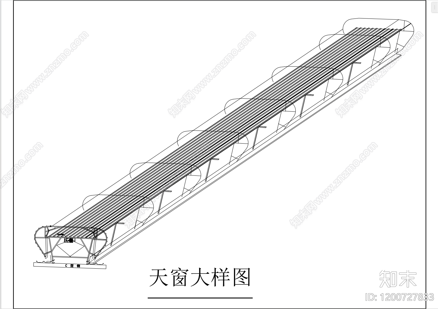 天窗节点cad施工图下载【ID:1200727833】