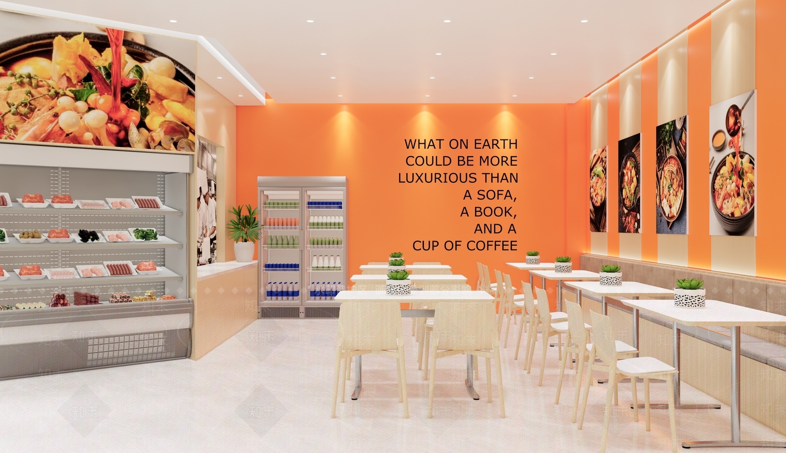 现代快餐店SU模型下载【ID:1200729140】