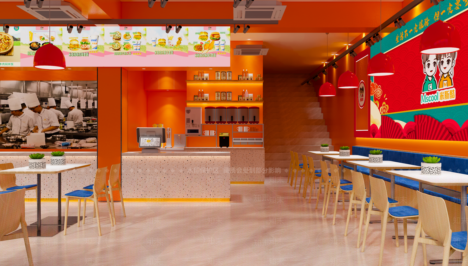 现代快餐店SU模型下载【ID:1200729508】