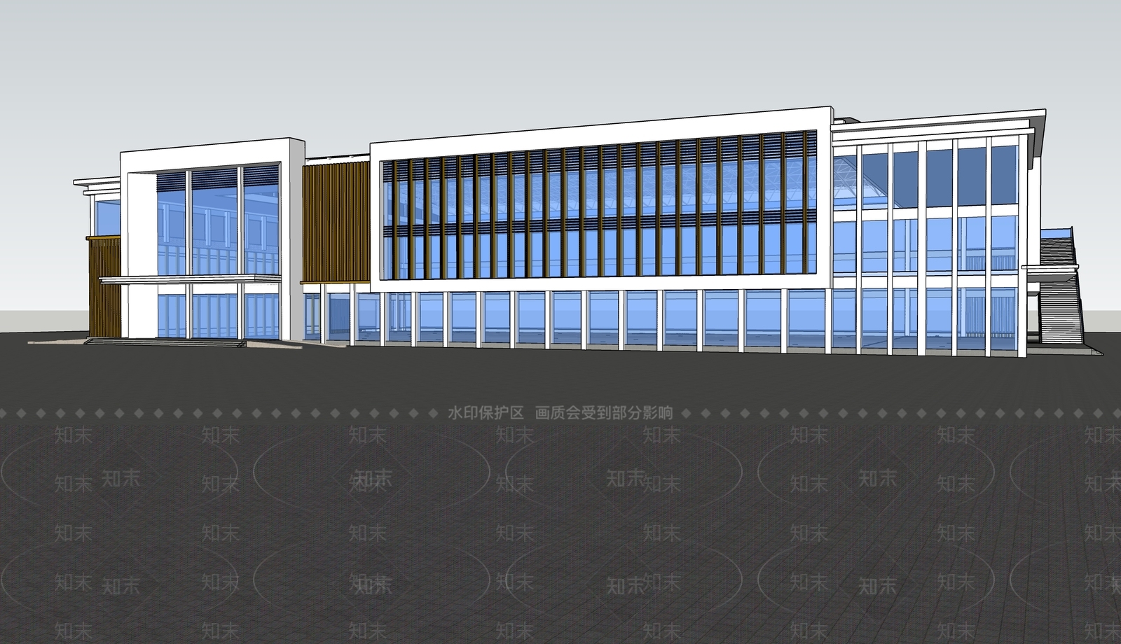 现代酒店建筑SU模型下载【ID:1200730129】
