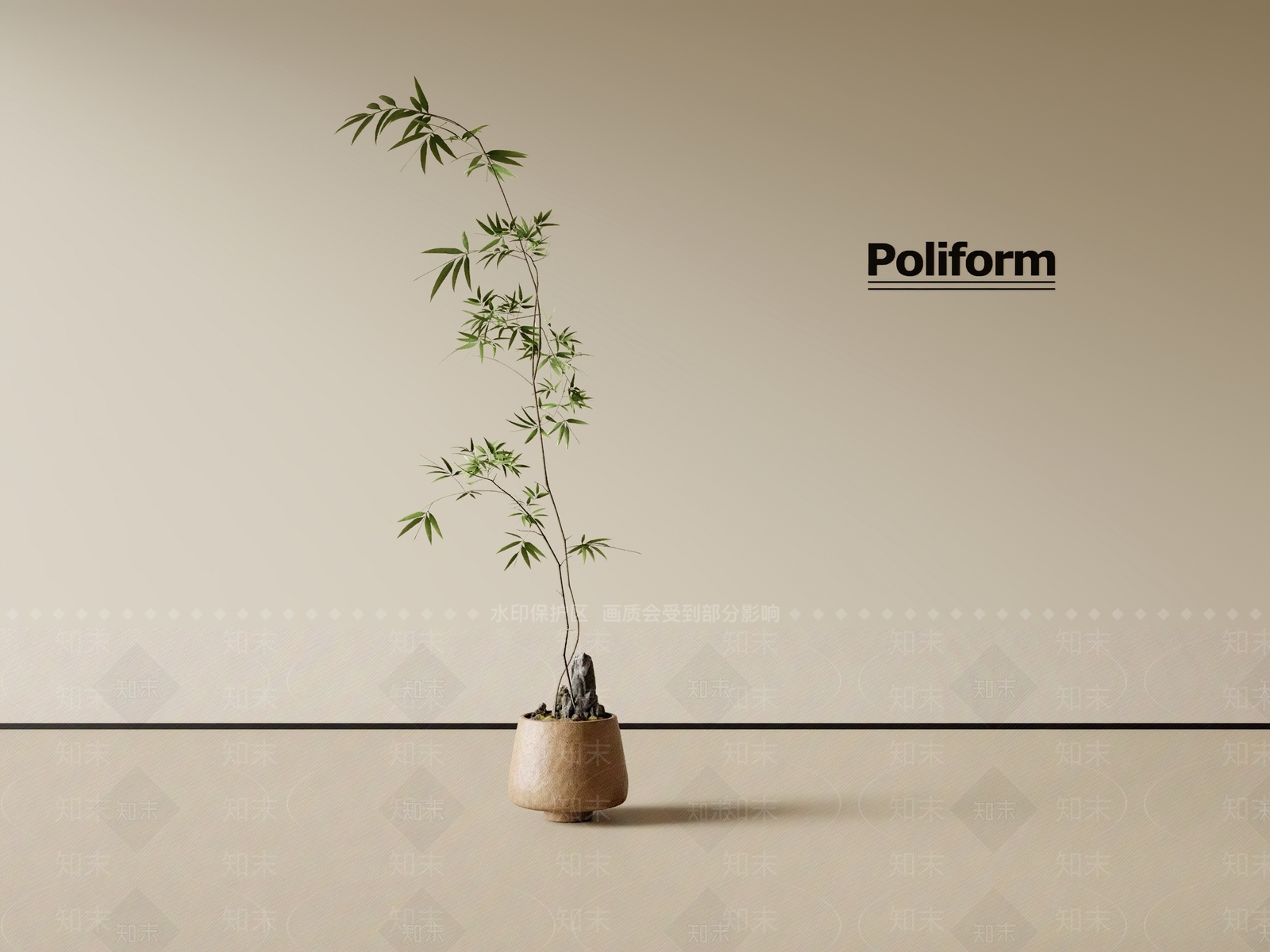 现代绿植摆件3D模型下载【ID:1200731946】