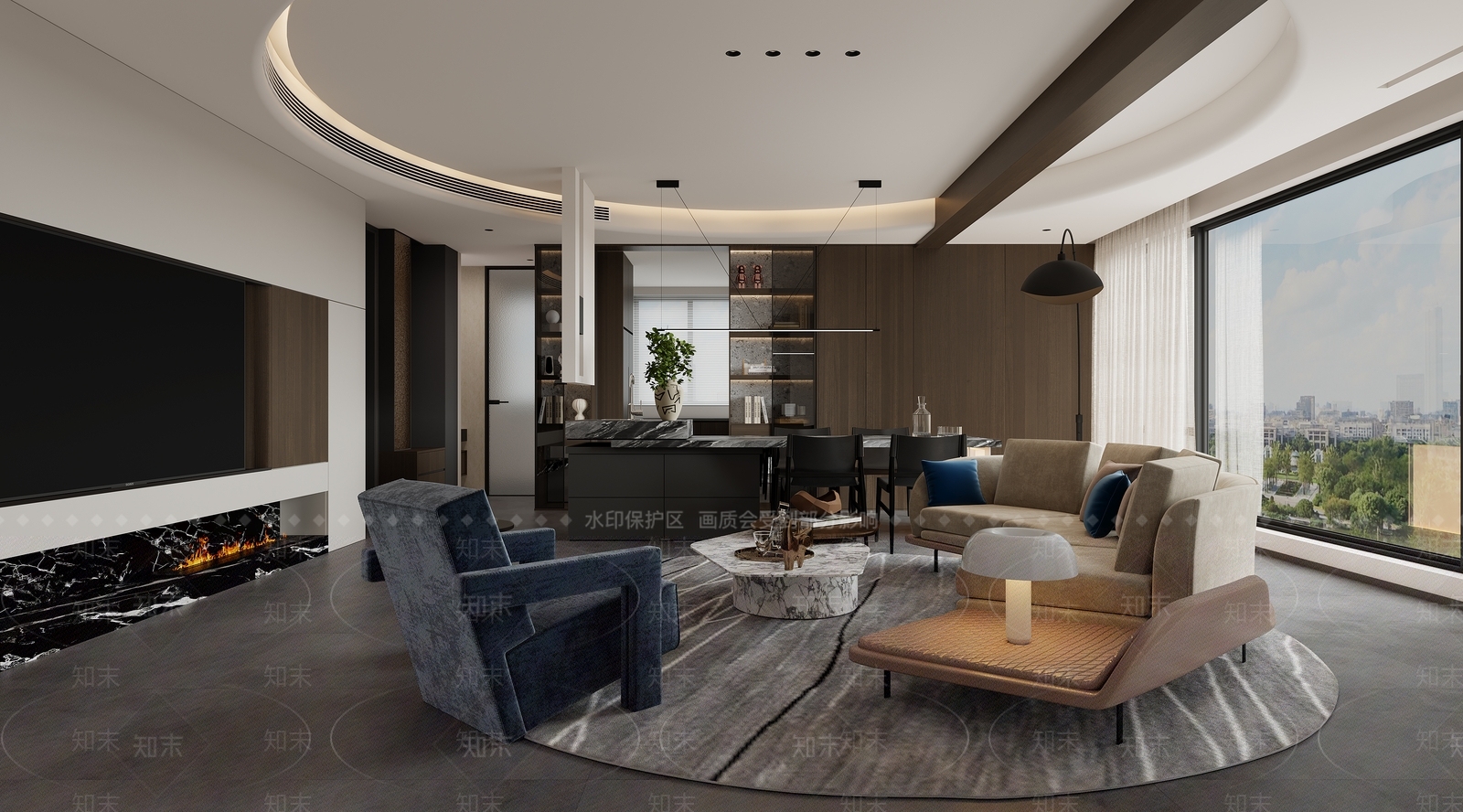 现代茶水间3D模型下载【ID:1215186421】