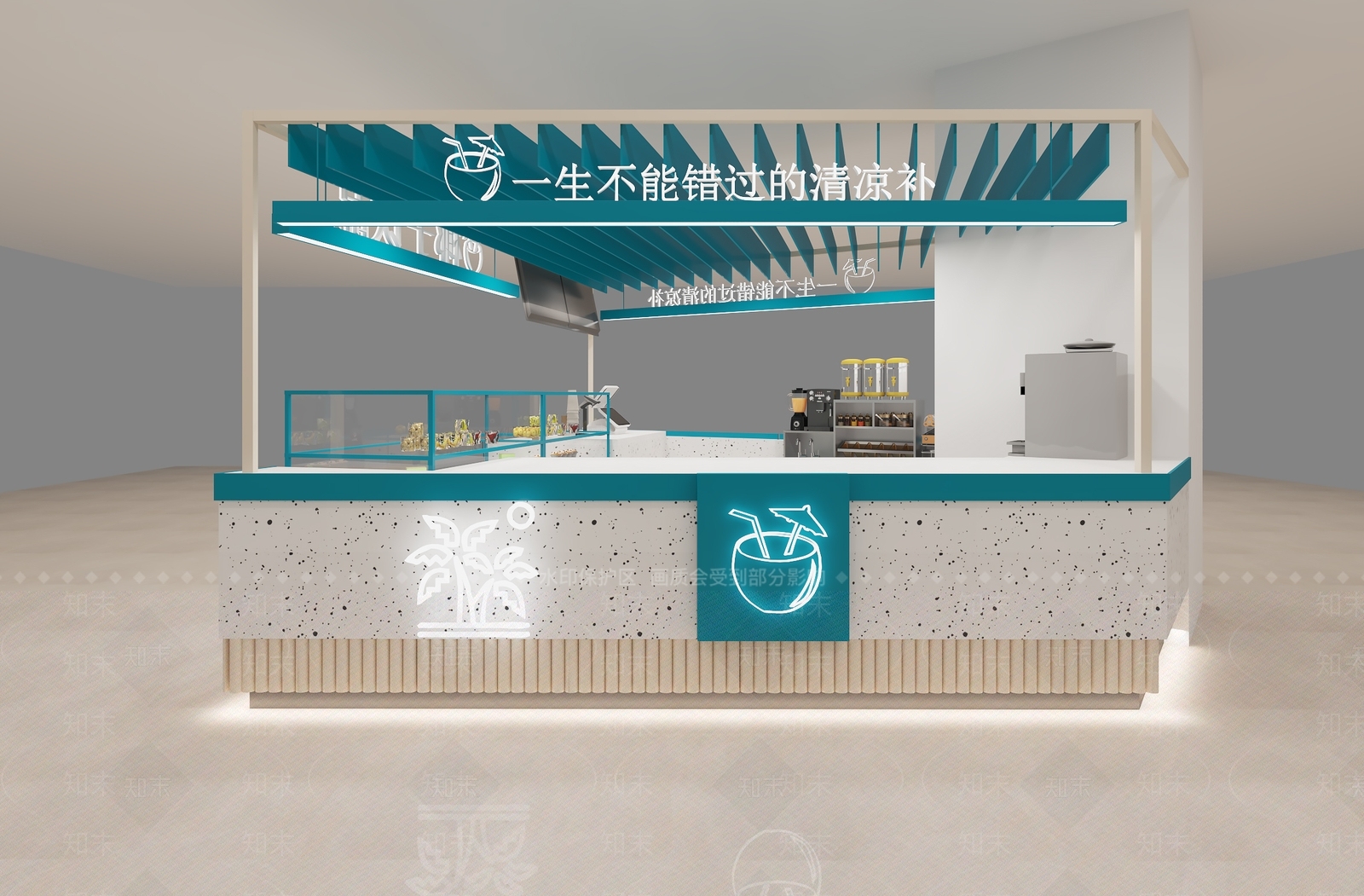 现代极简奶茶店3D模型下载【ID:1200734973】