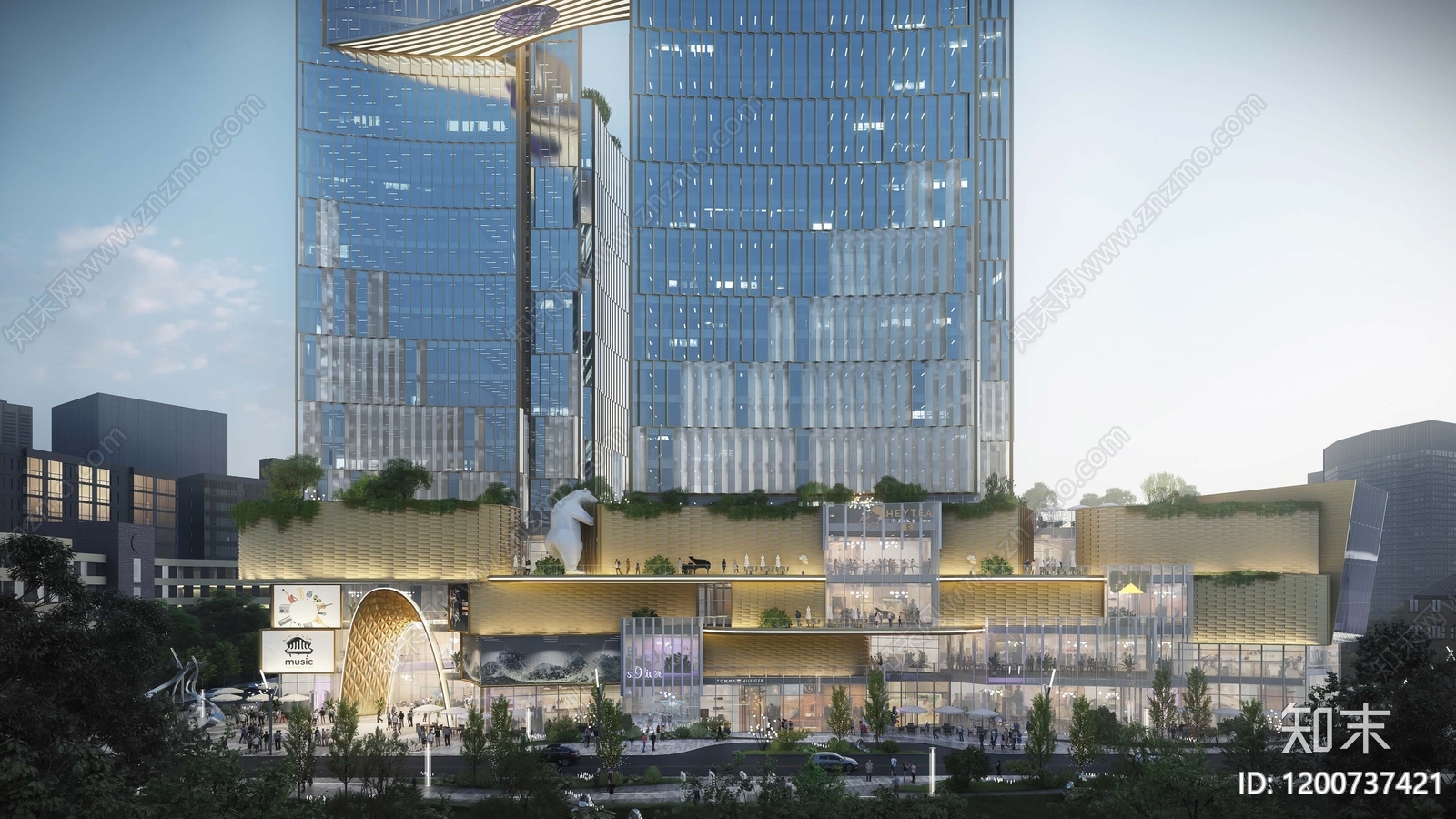 现代轻奢商业综合体建筑下载【ID:1200737421】