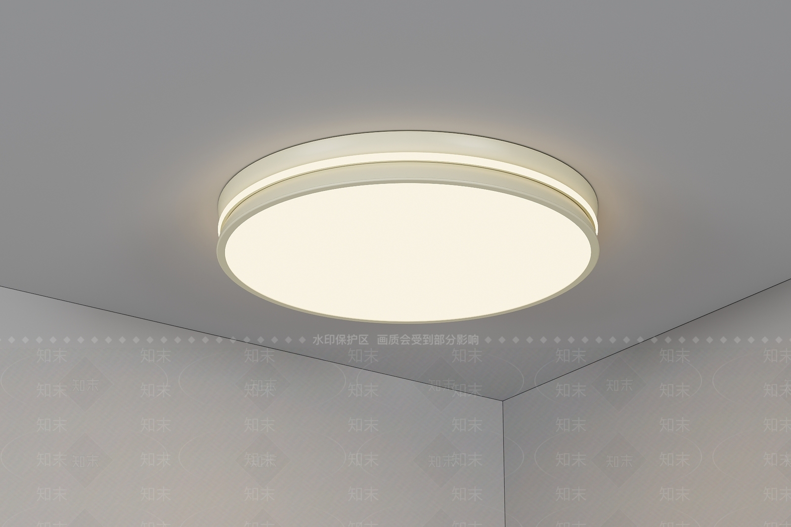 现代奶油吸顶灯3D模型下载【ID:1200738004】