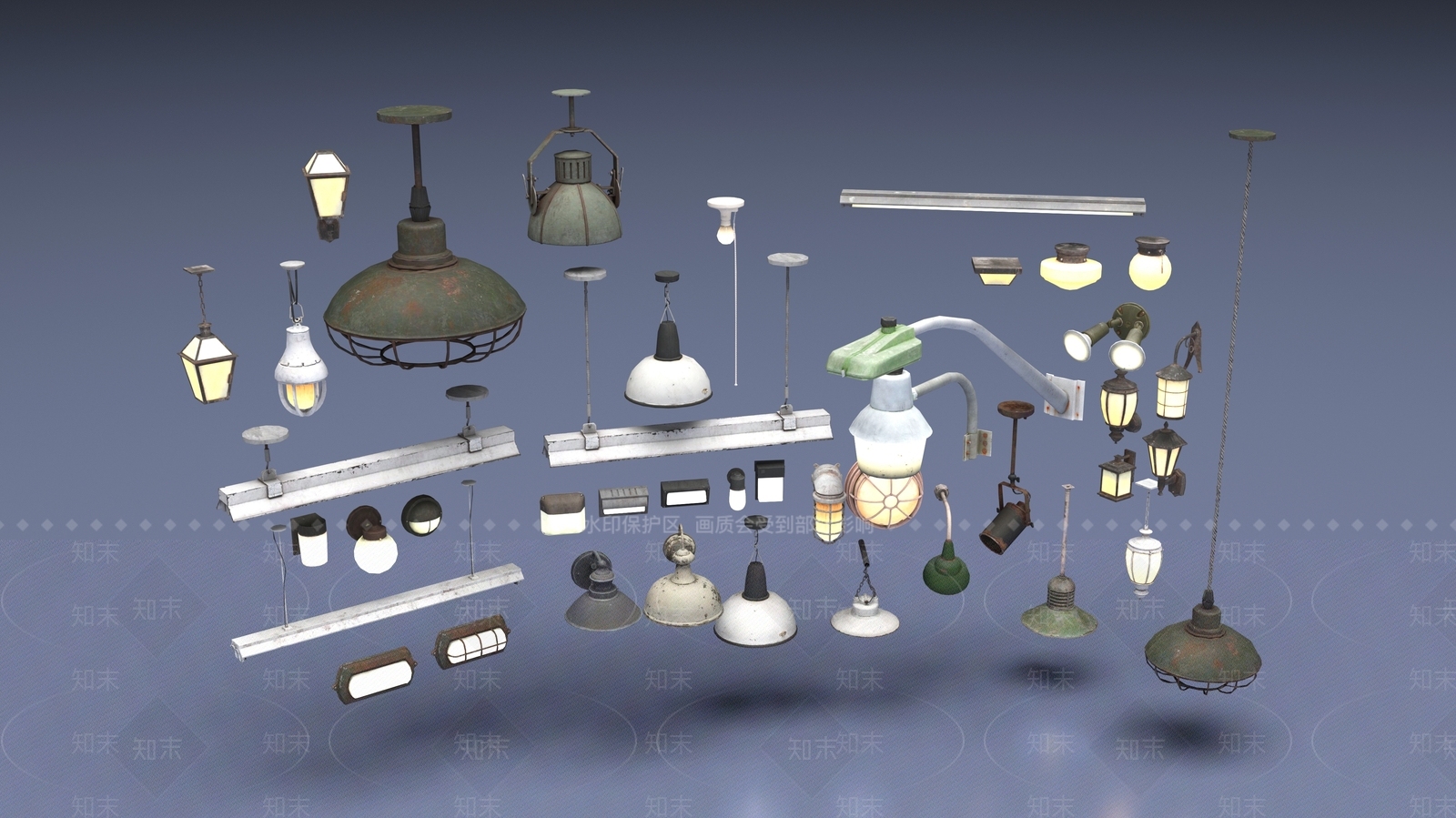 工业客厅吊灯3D模型下载【ID:1200738199】