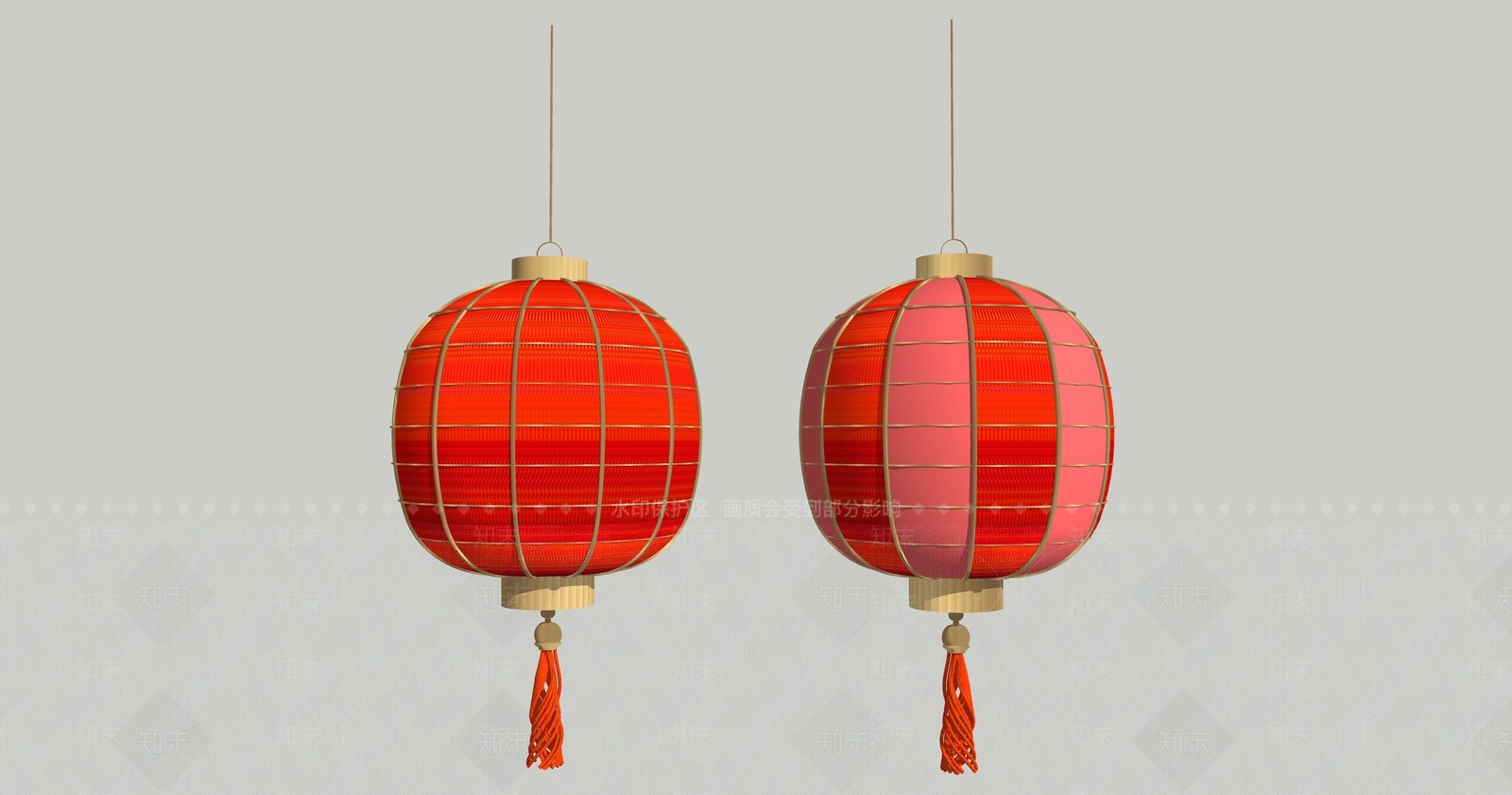 中式新中式灯笼SU模型下载【ID:1200741567】