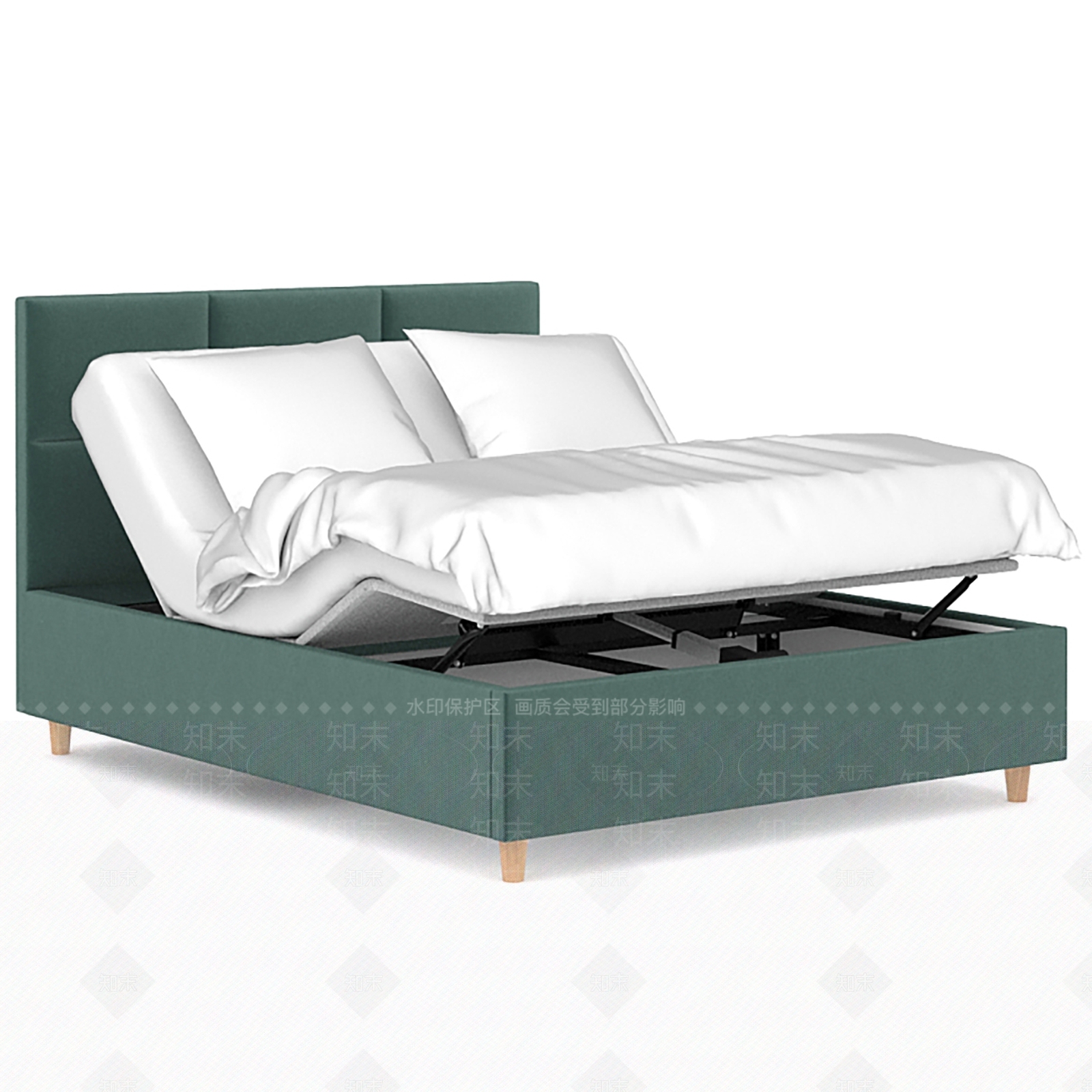 现代简约双人床3D模型下载【ID:1200742047】