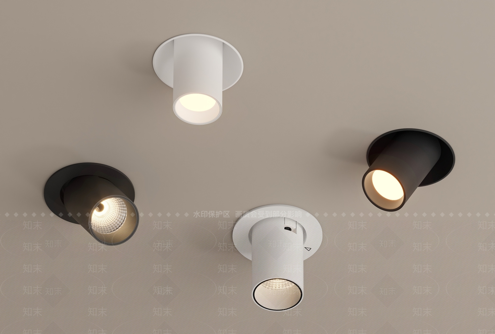 现代轻奢筒灯射灯SU模型下载【ID:1200743150】