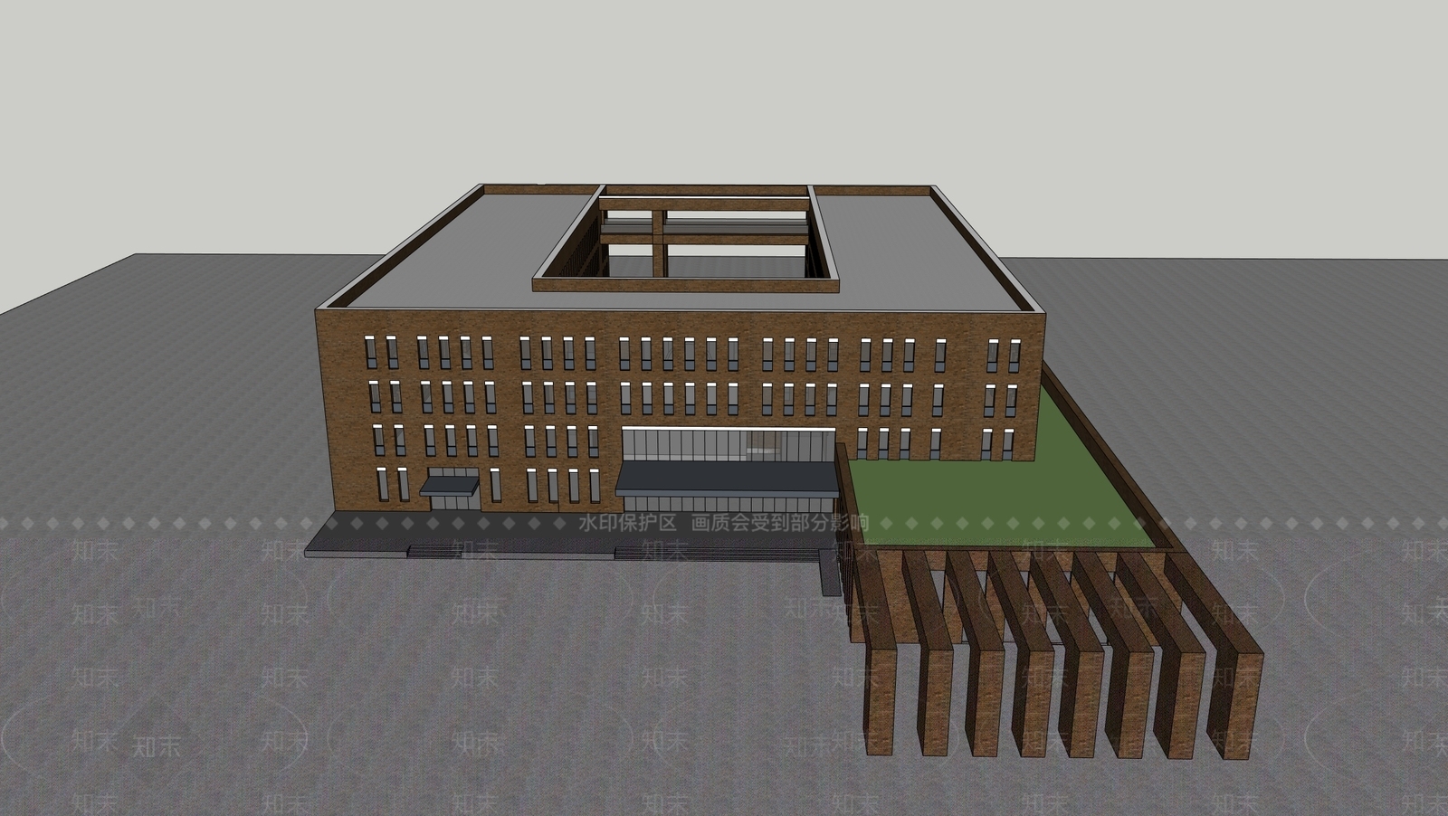 现代学校建筑SU模型下载【ID:1200744335】