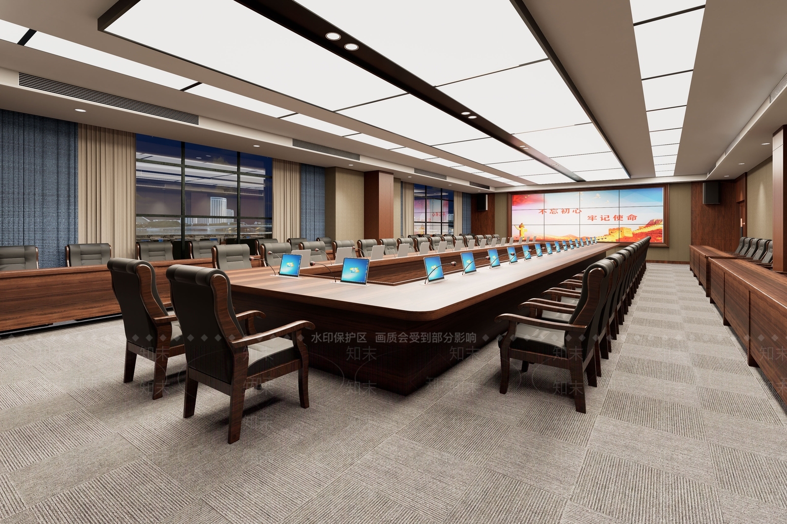 中式新中式会议室SU模型下载【ID:1200745546】