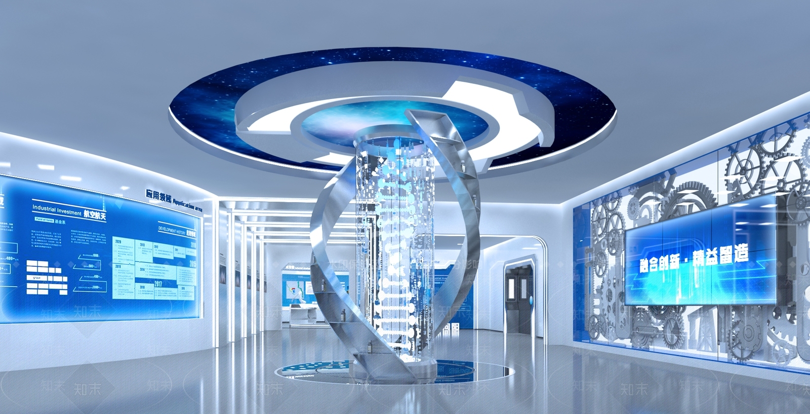 现代极简科技展厅3D模型下载【ID:1200746804】