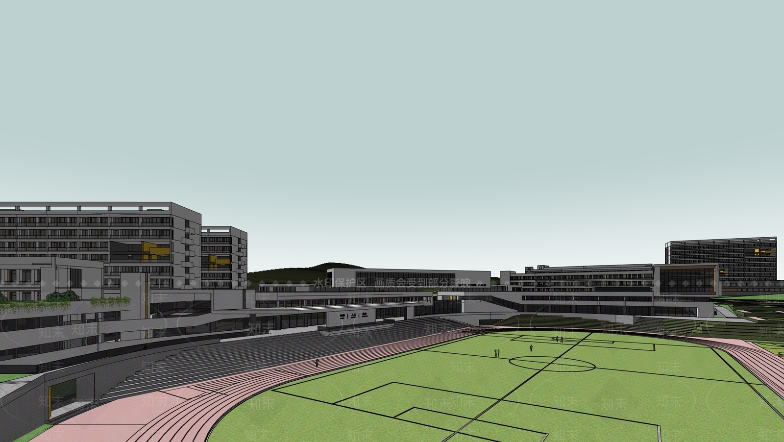 现代学校建筑SU模型下载【ID:1200746988】