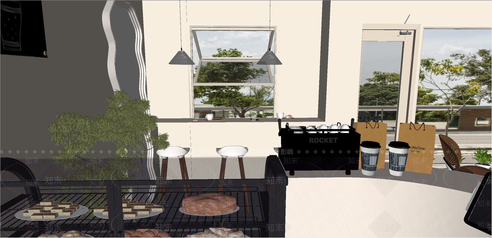 现代奶茶店SU模型下载【ID:1200751722】