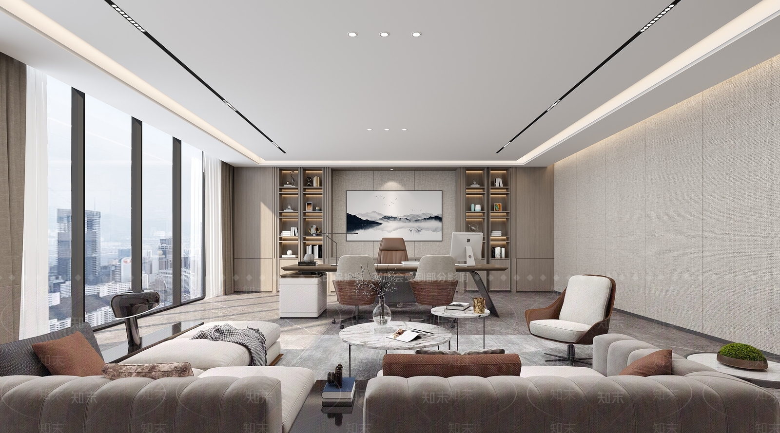 现代经理办公室3D模型下载【ID:1200751931】