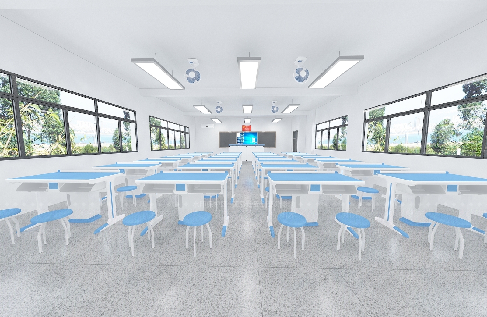 现代教室3D模型下载【ID:1200752222】