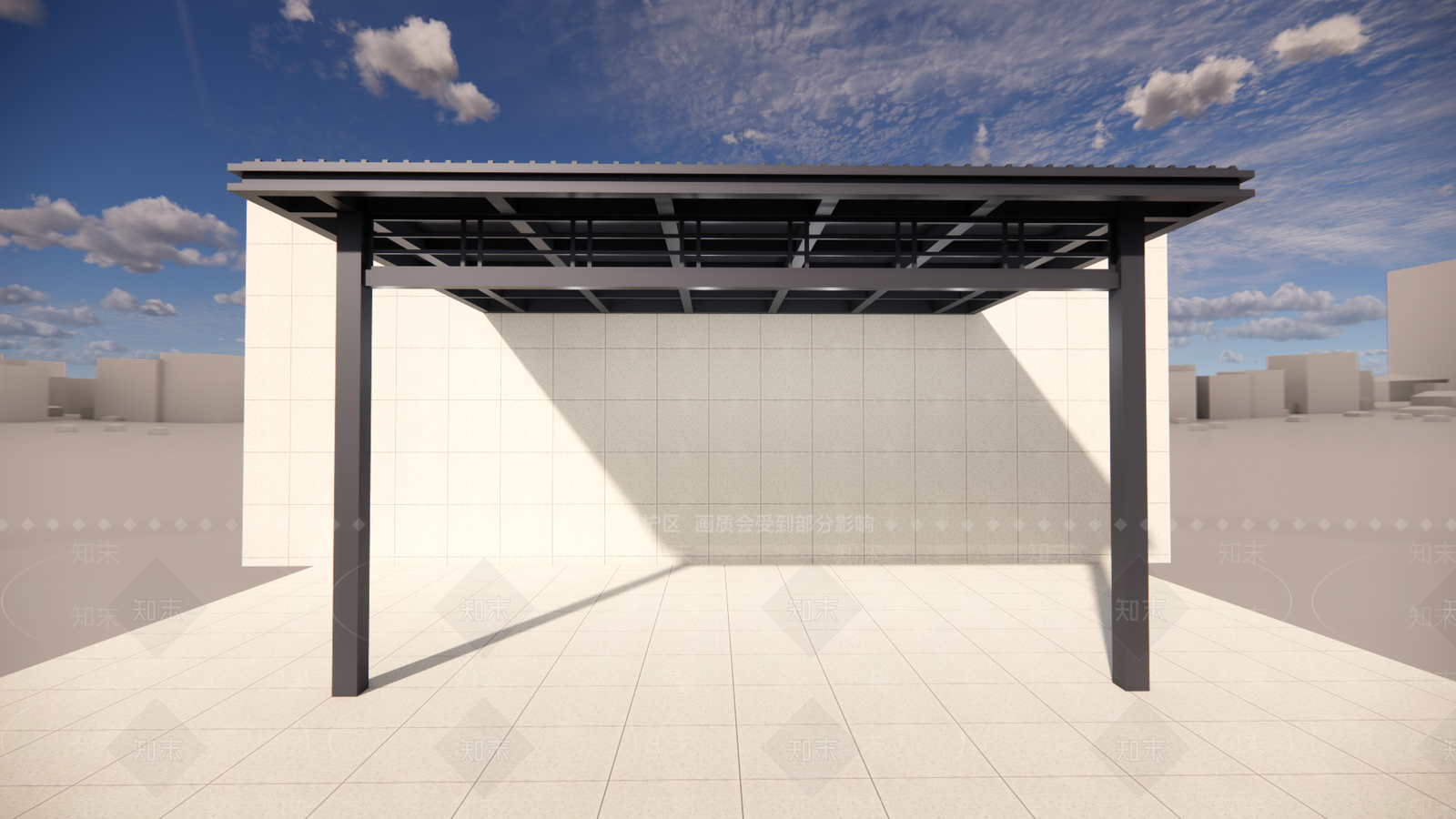 现代新中式廊架SU模型下载【ID:1200752660】