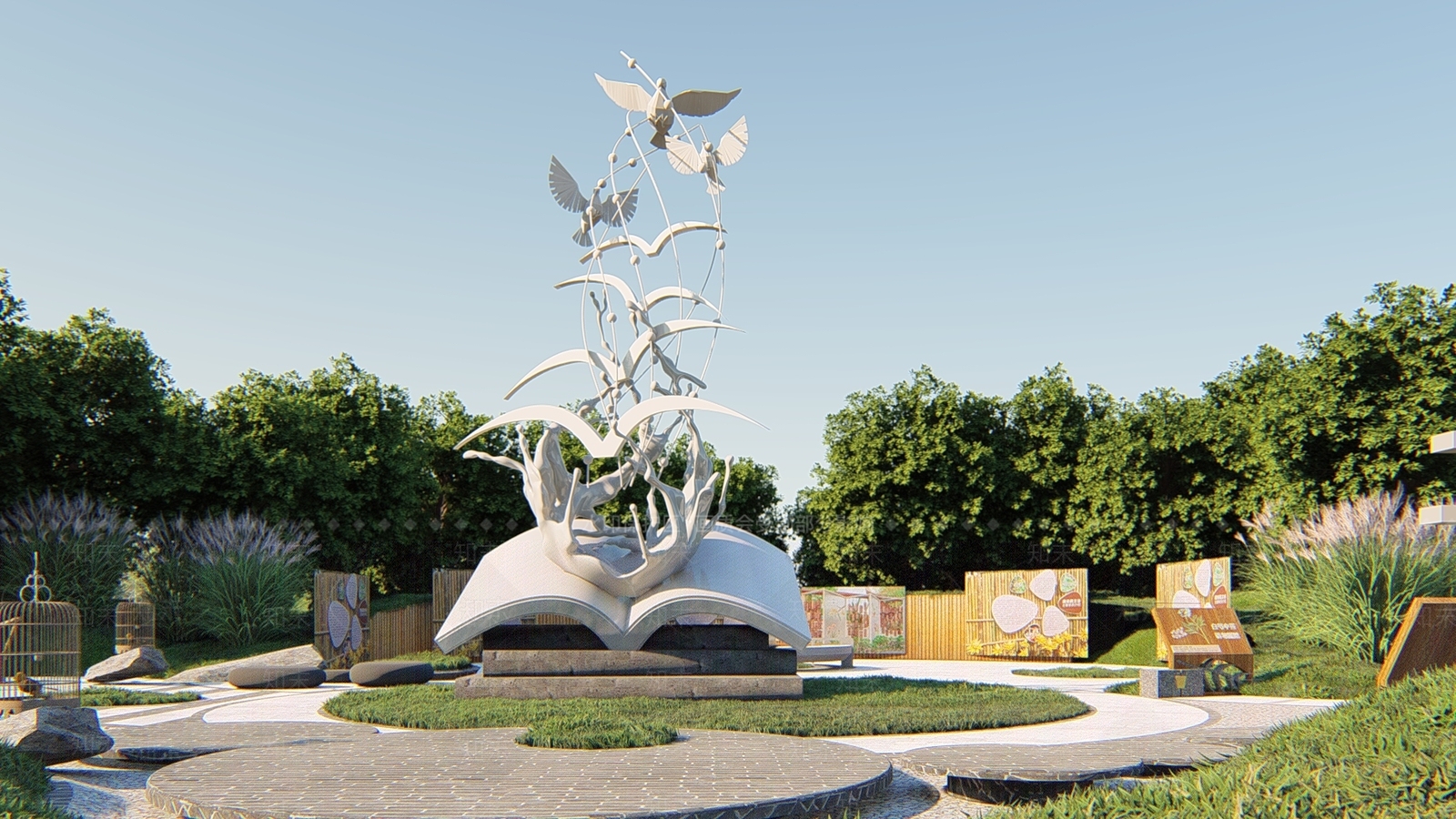 现代新中式雕塑SU模型下载【ID:1200755354】