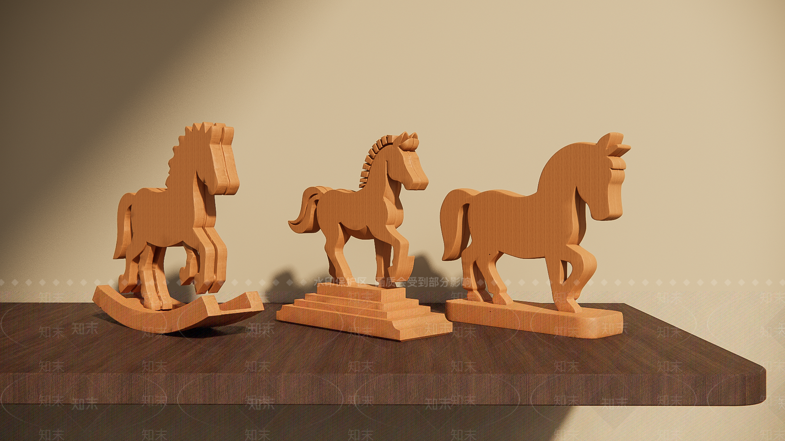 现代原木雕塑摆件SU模型下载【ID:1200756328】