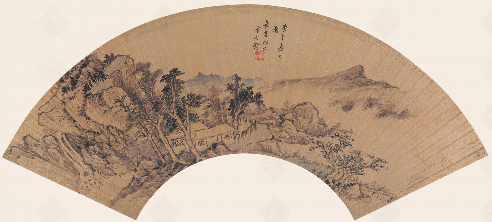 新中式中式山水画贴图下载【ID:1200756547】