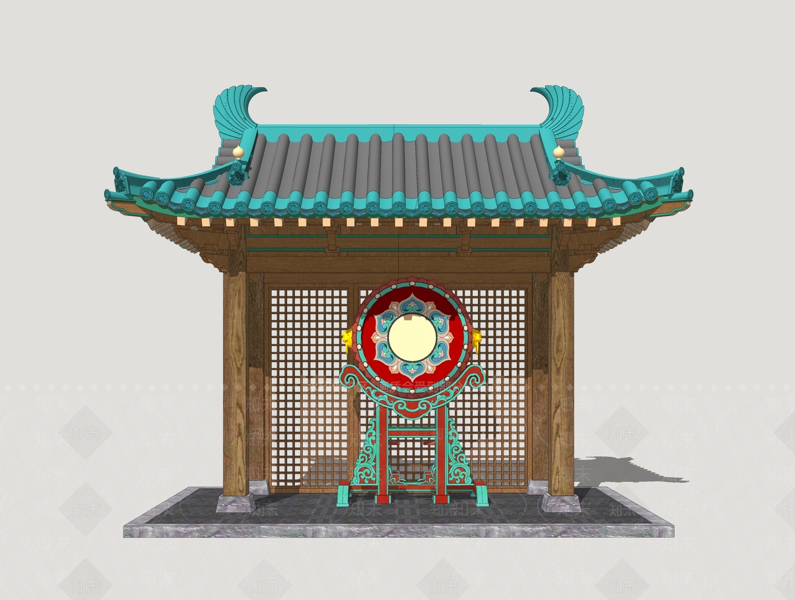 新中式亭子SU模型下载【ID:1200758490】