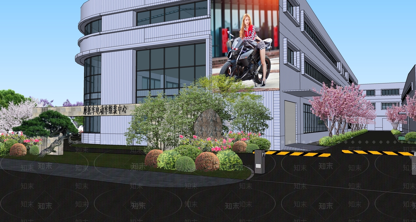 现代办公园区景观SU模型下载【ID:1200760014】