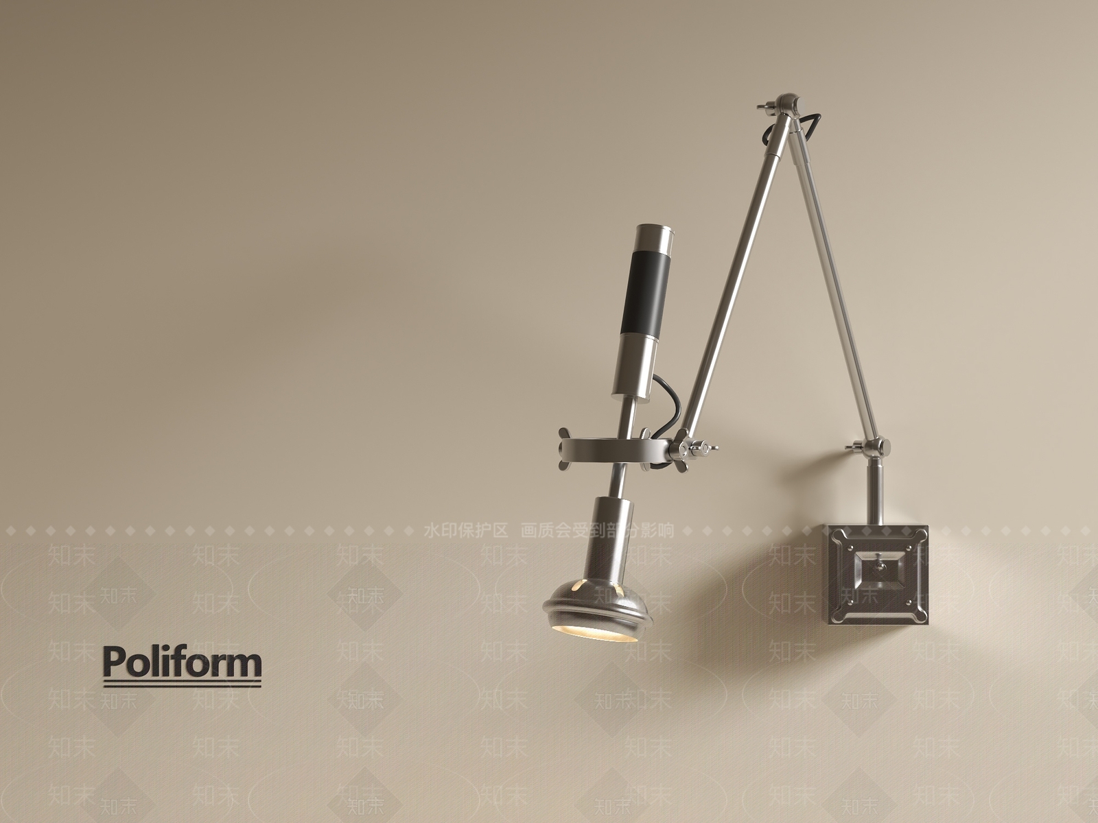 现代中古壁灯3D模型下载【ID:1200762321】