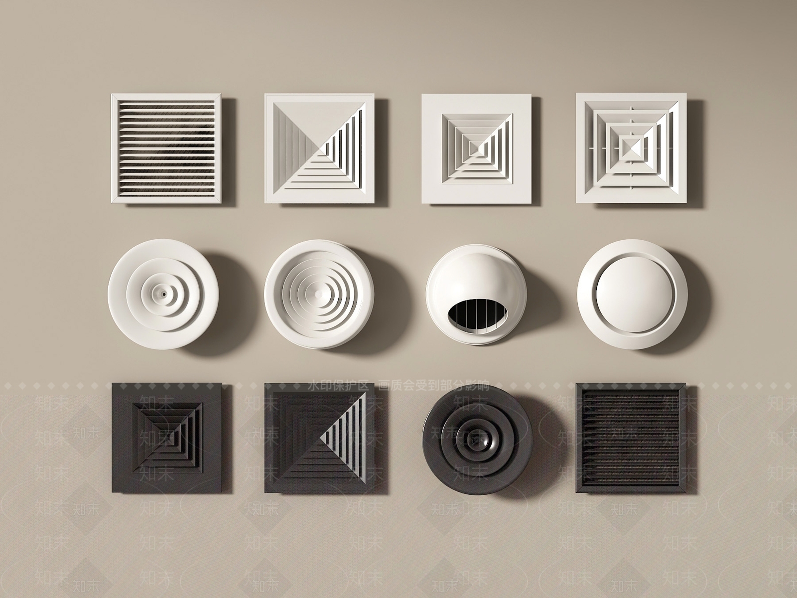 空调出风口3D模型下载【ID:1200763129】