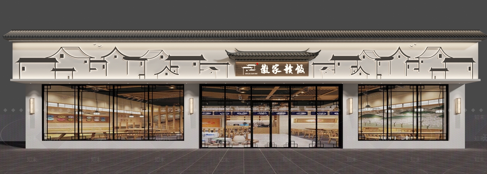 中古新中式中餐厅3D模型下载【ID:1200764128】