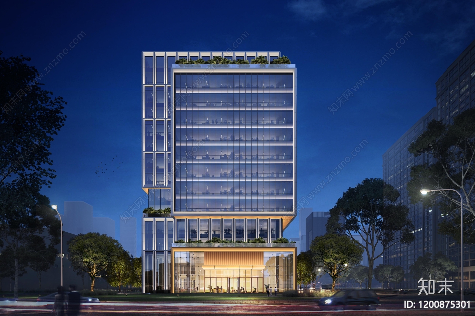 现代办公楼建筑施工图下载【ID:1200875301】